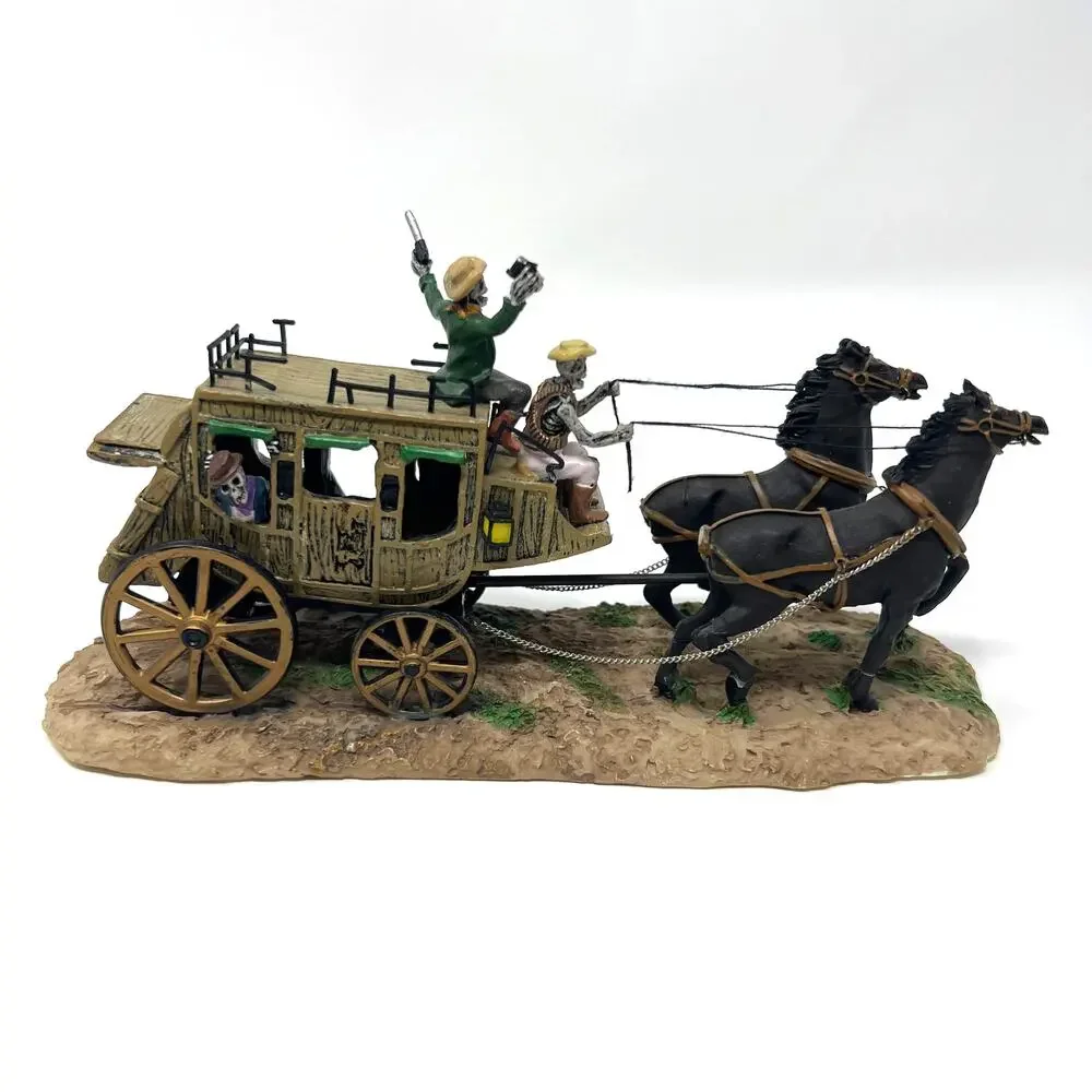 Vintage Lemax Spooky Town Haunted Stage Coach 73607 Halloween Decor 2007 W/ Box